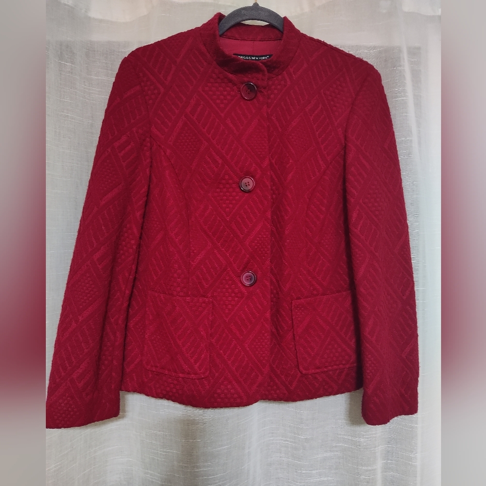 Briggs New York Women's Red Blazer Jacket Size M